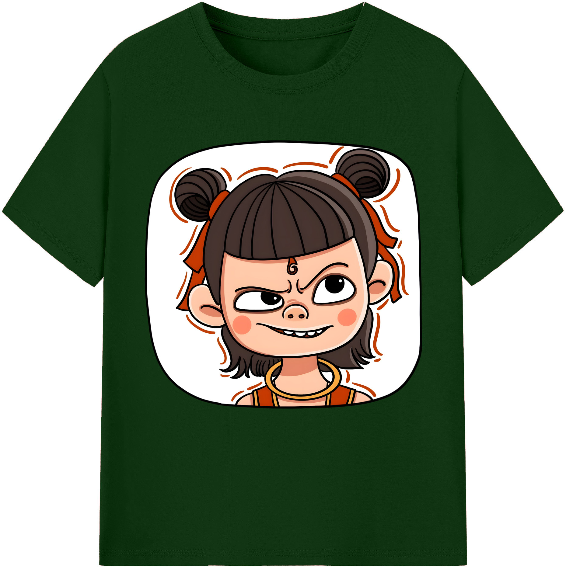 （画像用） Ne Zha 2 ナタ 魔童の大暴れ 綿100％半袖Tシャツ（フロントプリント）